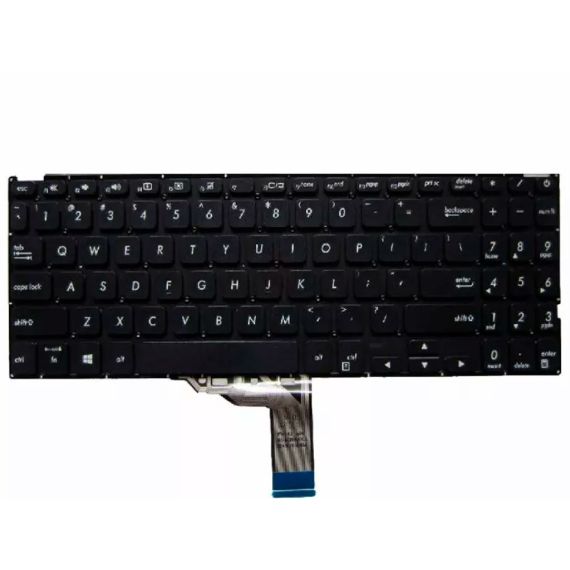 KEYBOARD ASUS VIVOBOOK X509 D509 M509 V5000 X509FA X509UA X509MA X512 W/BACKLIT W/O FRAME "ENTER"-SMALL ENG/RU BLACK