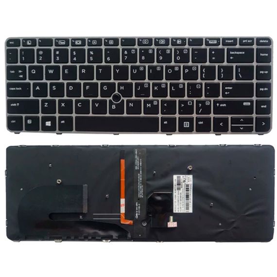 KEYBOARD HP ELITEBOOK 840 745 G3 G4 SERIES W/BACKLIT W/TRACKPOINT  ENG/RU SILVER ORIGINAL
