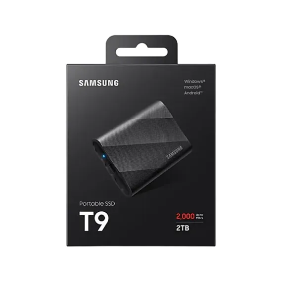 ВНЕШНИЙ ПОРТАТИВНЫЙ SSD НАКОПИТЕЛЬ SAMSUNG T9, 1 ТБ, ЧЁРНЫЙ (MU-PG1T0B/WW)