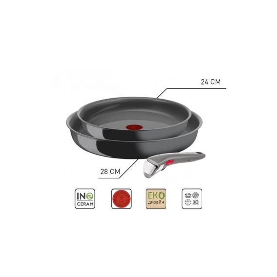 НАБОР СКОВОРОД TEFAL INGENIO RENEW  INGENIO 24СМ+28СМ+РУЧКА L2609502