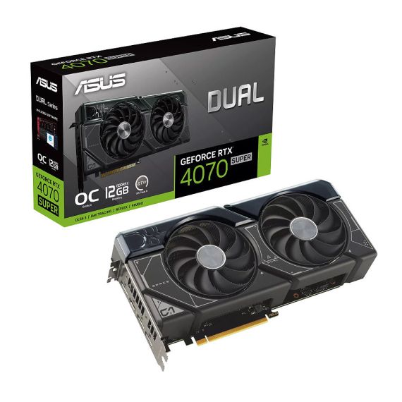ВИДЕОКАРТА ASUS DUAL-RTX4070S-O12G, GEFORCE RTX4070 SUPER 12GB GDDR6X,