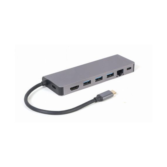 GEMBIRD A-CM-COMBO5-05, USB TYPE-C 5-IN-1 MULTI-PORT ADAPTER (HUB + HD