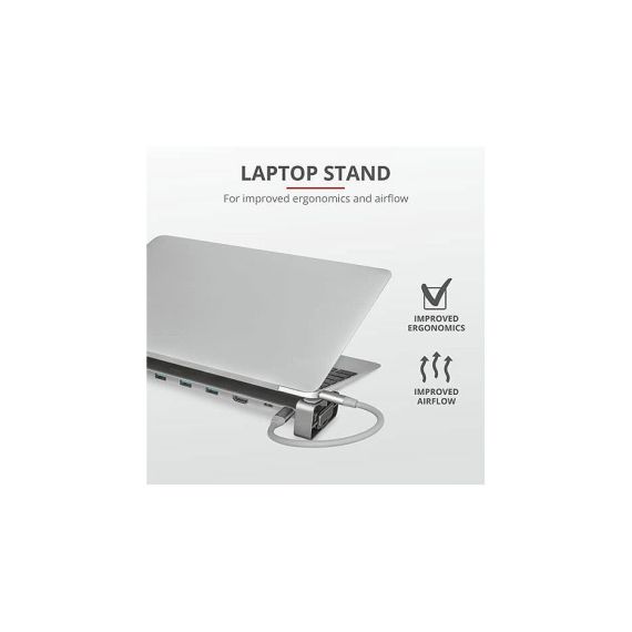 TRUST DALYX ALUMINIUM 10-IN-1 USB-C MULTI-PORT DOCKING STATION, HDMI P