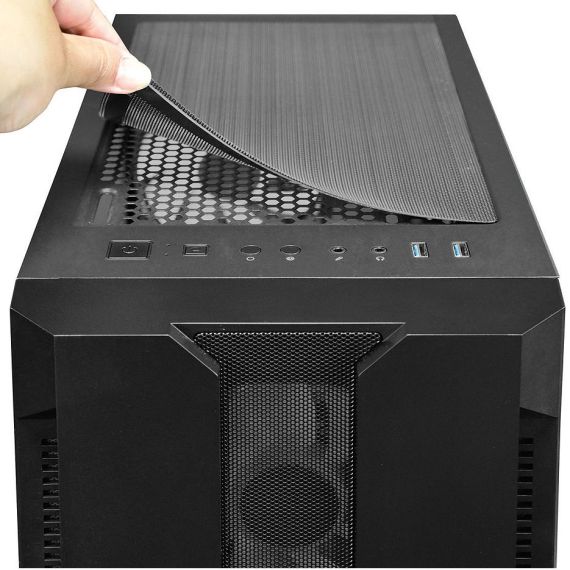 CASE ATX MIDITOWER CHIEFTEC GAMING HUNTER GS-01B-OP BLACK NO PSU, 2X U