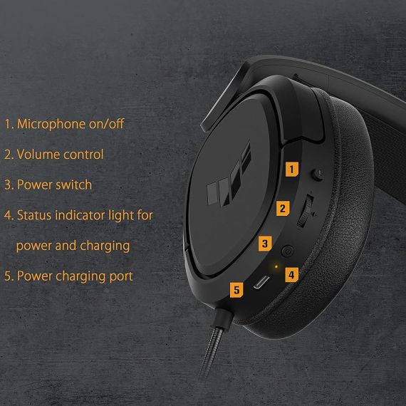 ИГРОВЫЕ НАУШНИКИ ASUS GAMING HEADSET TUF GAMING H1 WIRELESS FOR PC, PS