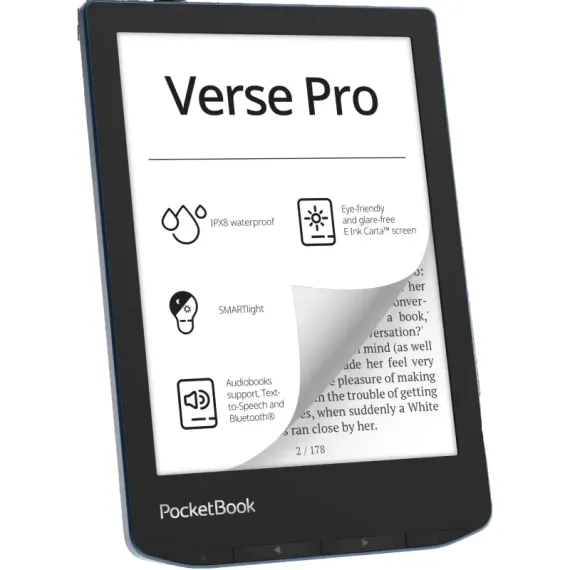 ЭЛЕКТРОННАЯ КНИГА POCKETBOOK VERSE PRO 634, ЛАЗУРНЫЙ