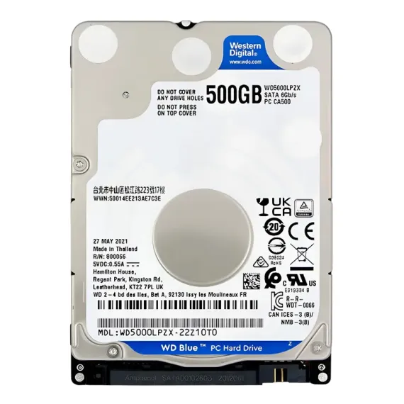 ЖЕСТКИЙ ДИСК WESTERN DIGITAL WD BLUE, 2.5", 500 ГБ