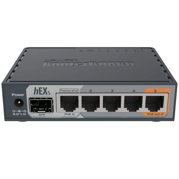 MIKROTIK ROUTER HEX S (RB760IGS), DUAL CORE 880 MHZ CPU, 256MB RAM, 5X