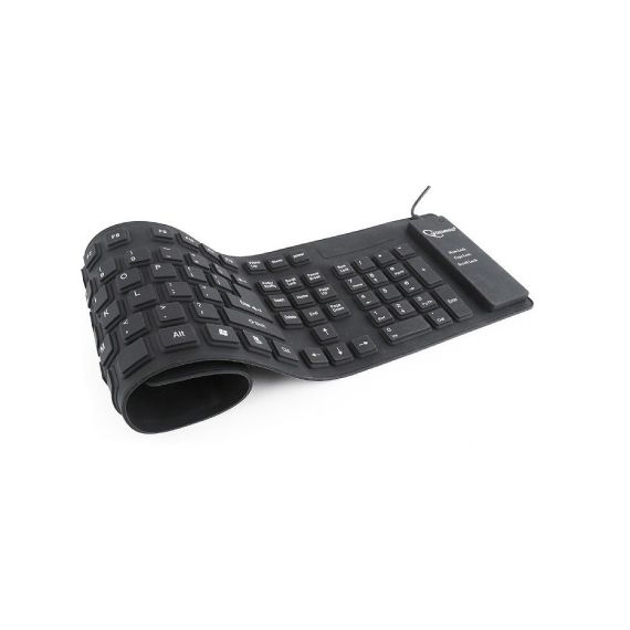 КЛАВИАТУРА GEMBIRD KB-109F-B, FLEXIBLE KEYBOARD, USB, OTG ADAPTER, BLA