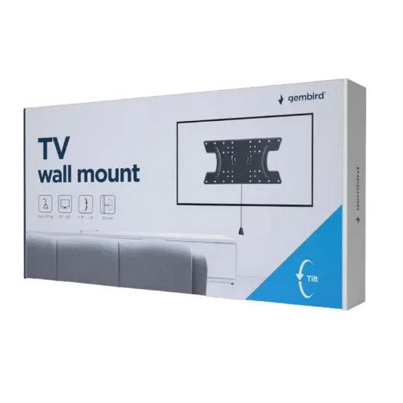 НАСТЕННОЕ КРЕПЛЕНИЕ ДЛЯ ТЕЛЕВИЗОРА  GEMBIRD WM-65T-02, ЧЁРНЫЙ