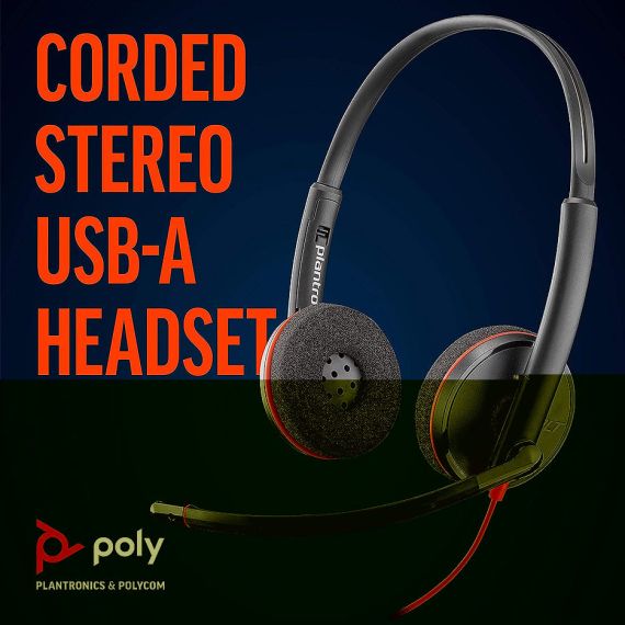 PLANTRONICS BLACKWIRE 3225 STEREO USB-A/ JACK 3.5MM HEADSET 209747-201