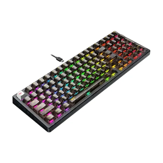 КЛАВИАТУРА HAVIT KB875L, ПРОВОДНОЕ, ПРОЗРАЧНЫЙ