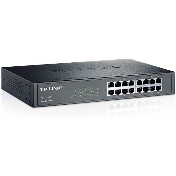 TP-LINK TL-SG1016D, 16-PORT GIGABIT SWITCH, 16 10/100/1000M RJ45 PORTS
