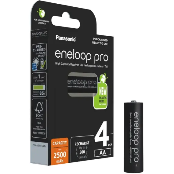 АККУМУЛЯТОРЫ PANASONIC BK-3HCDE/4CP, AA, 2500МА·Ч, 4ШТ.