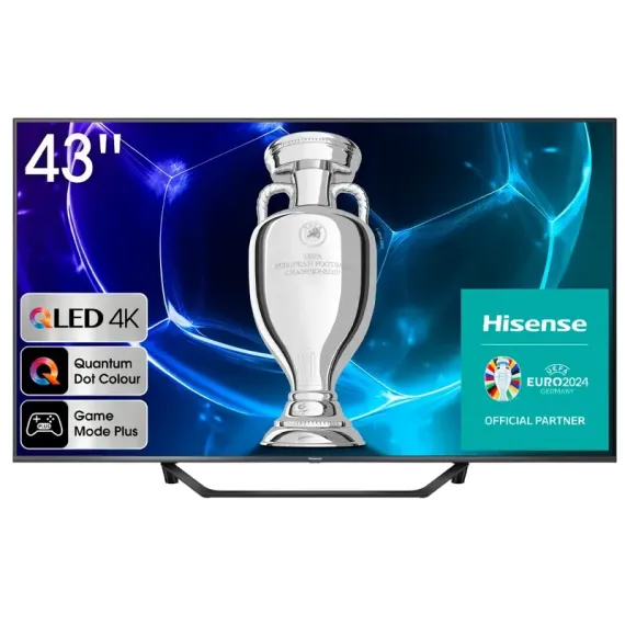 43" QLED SMART ТЕЛЕВИЗОР HISENSE 43A7KQ, 3840X2160 4K UHD, VIDAA U6.0, ЧЁРНЫЙ