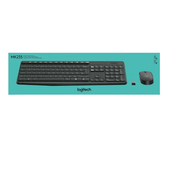 КЛАВИАТУРА И МЫШЬ LOGITECH MK235, БЕСПРОВОДНОЕ, СЕРЫЙ