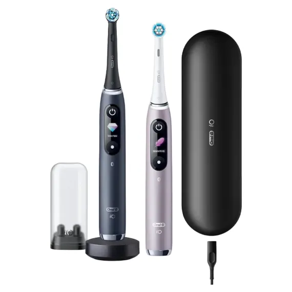 ЭЛЕКТРИЧЕСКАЯ ЗУБНАЯ ЩЕТКА BRAUN ORAL-B IO 9 DUO, BLACK ONYX | ROSE QUARTZ