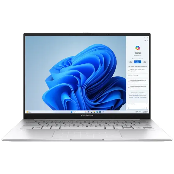 НОУТБУК 14" ASUS ZENBOOK 14 OLED UX3405MA, FOGGY SILVER, INTEL CORE ULTRA 7 155H, 16ГБ/1024ГБ, WINDOWS 11 HOME