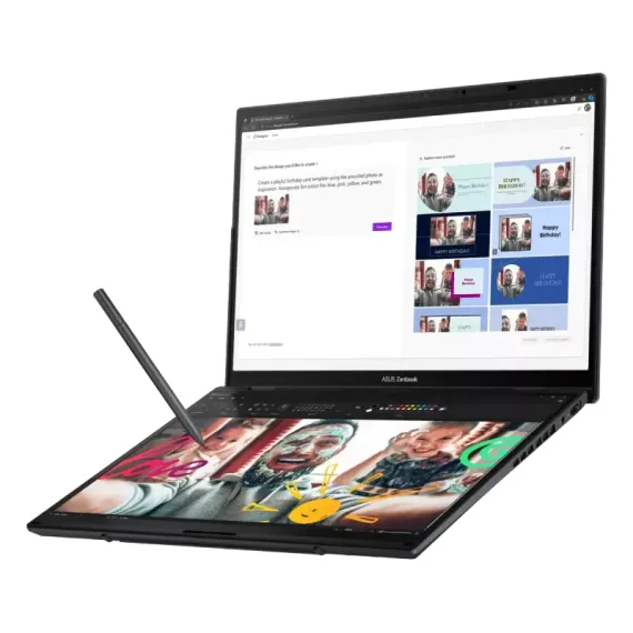 НОУТБУК 14" ASUS ZENBOOK DUO OLED UX8406MA, INKWELL GRAY, INTEL CORE ULTRA 9 185H, 32ГБ/1024ГБ, WINDOWS 11 HOME