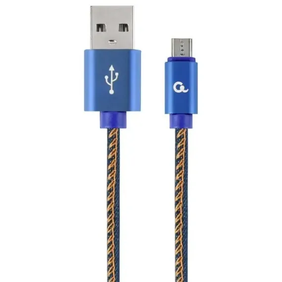 КАБЕЛЬ ДЛЯ ЗАРЯДКИ И СИНХРОНИЗАЦИИ CABLEXPERT CC-USB2J-AMMBM-2M-BL, USB TYPE-A/MICRO-USB, 2М, СИНИЙ