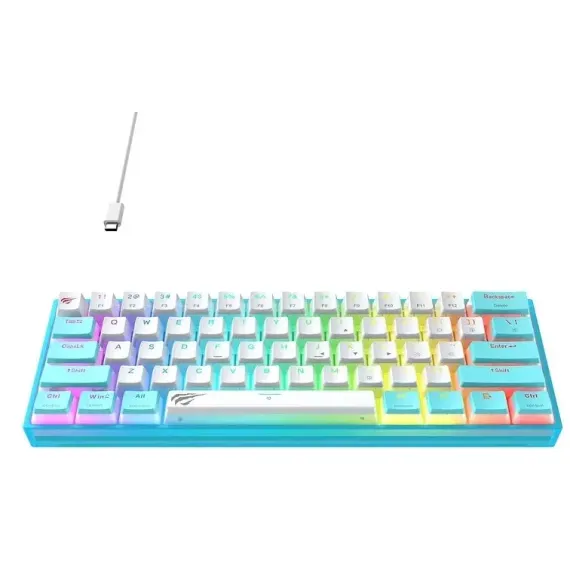 GAMING KEYBOARD HAVIT KB877L, MECHANICAL, FN KEYS, ALL KEYS ROLL-OVER, 61 KEYS, 50M, RGB, DETACHABLE