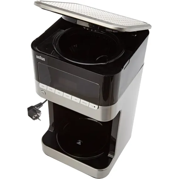 КАПЕЛЬНАЯ КОФЕВАРКА BRAUN KF 7125 BK, 1000ВТ, ЧЕРНЫЙ | НЕРЖАВЕЮЩАЯ СТАЛЬ