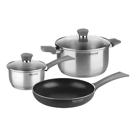 НАБОР КАСТРЮЛЬ RONDELL RDS-1604 СЕРЕБРИСТЫЙ