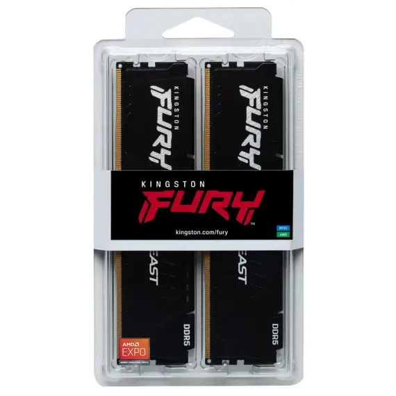 ОПЕРАТИВНАЯ ПАМЯТЬ KINGSTON FURY BEAST, DDR5 SDRAM, 6400 МГЦ, 64ГБ, KF564C32BBK2-64