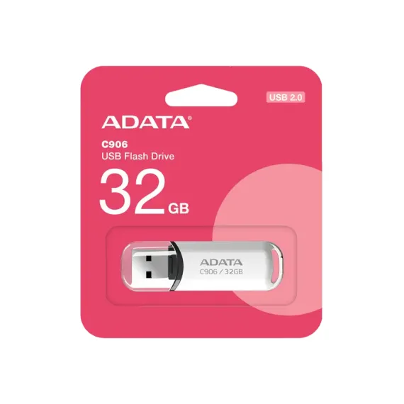 USB FLASH НАКОПИТЕЛЬ ADATA C906, 32ГБ, БЕЛЫЙ