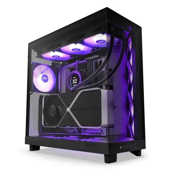 КОМПЬЮТЕРНЫЙ КОРПУС NZXT H6 FLOW RGB, MIDI-TOWER, БЕЗ БЛОКА ПИТАНИЯ, ЧЁРНЫЙ