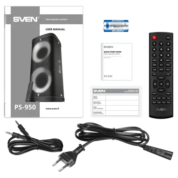 ПОРТАТИВНАЯ КОЛОНКА SVEN PS-950, ЧЁРНЫЙ