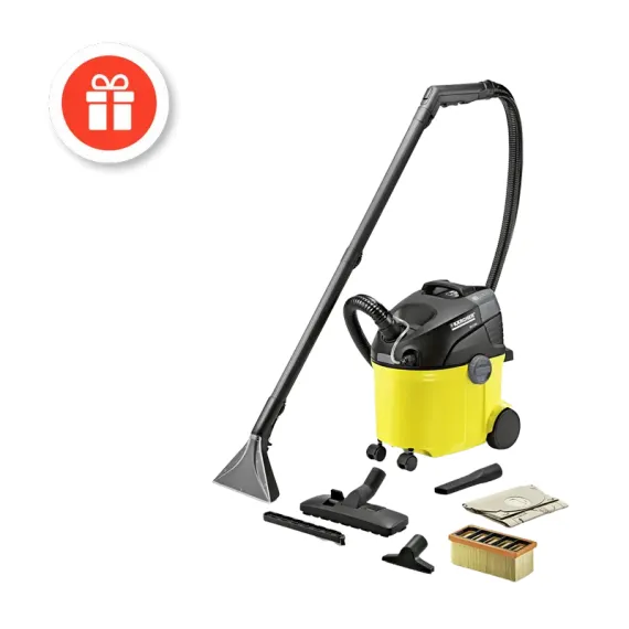 ПЫЛЕСОС KARCHER SE 5.100 + ЧИСТЯЩЕЕ СРЕДСТВО RM 519 , ЖЁЛТЫЙ