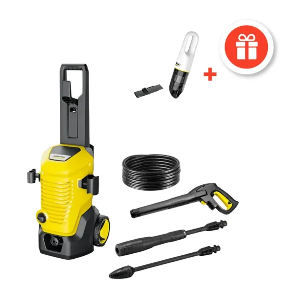 МИНИМОЙКА ВЫСОКОГО ДАВЛЕНИЯ KARCHER K 5 WCM + РУЧНОЙ ПЫЛЕСОС CVH 2