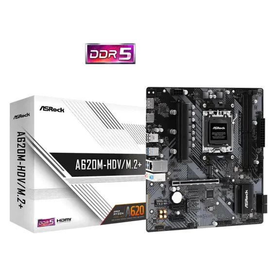 МАТЕРИНСКАЯ ПЛАТА ASROCK A620M-HDV/M.2+, AM5, AMD A620, MICRO-ATX