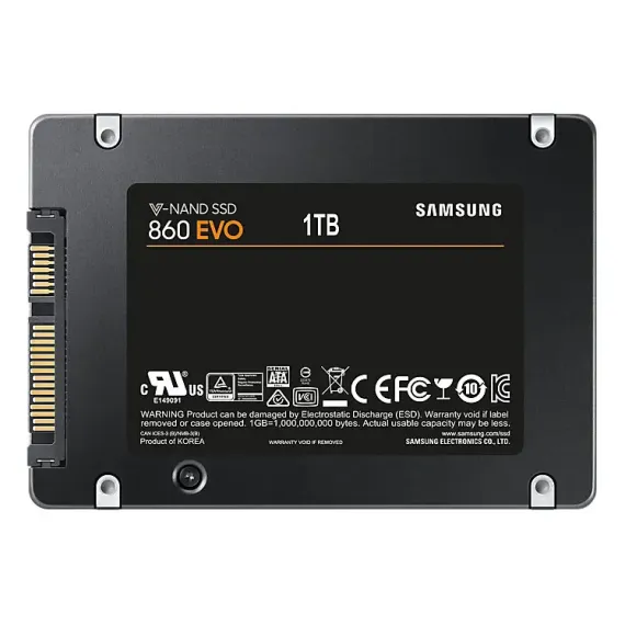 2.5" SATA SSD 1.0TB SAMSUNG  860 EVO "MZ-76E1T0BW" [R/W:550/520MB/S, 98K IOPS, MJX, V-NAND 3BIT MLC]