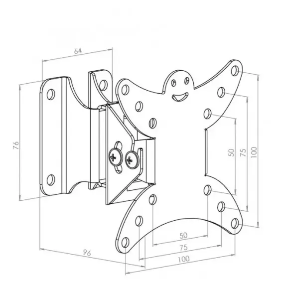 НАСТЕННОЕ КРЕПЛЕНИЕ ДЛЯ ТЕЛЕВИЗОРА KSL WM111T, ЧЁРНЫЙ