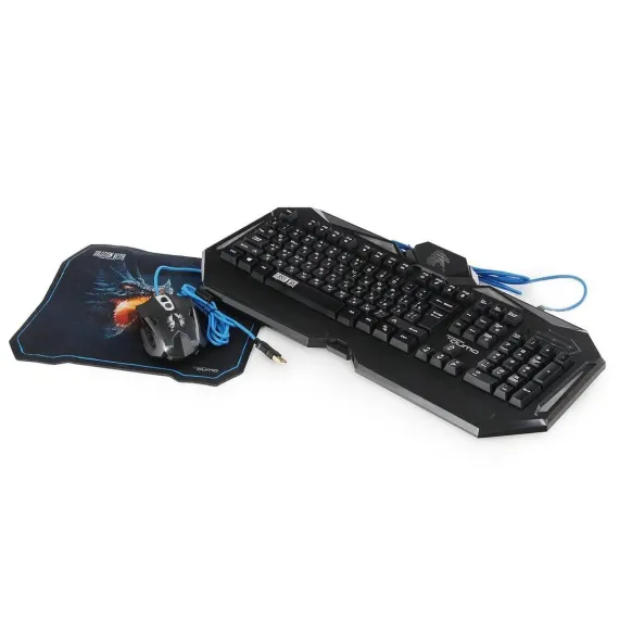КЛАВИАТУРА, МЫШЬ И КОВРИК ДЛЯ МЫШИ QUMO SPIRIT OF WISDOM, ПРОВОДНОЕ, ЧЁРНЫЙ