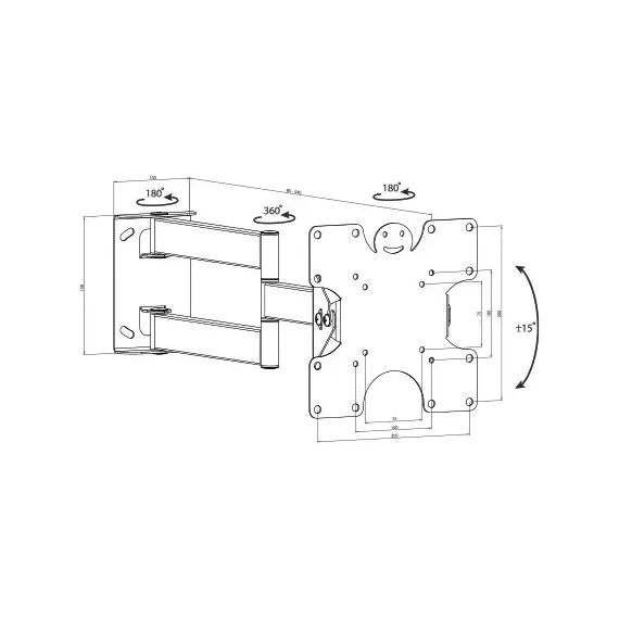 НАСТЕННОЕ КРЕПЛЕНИЕ ДЛЯ ТЕЛЕВИЗОРА KSL WM227N, ЧЁРНЫЙ