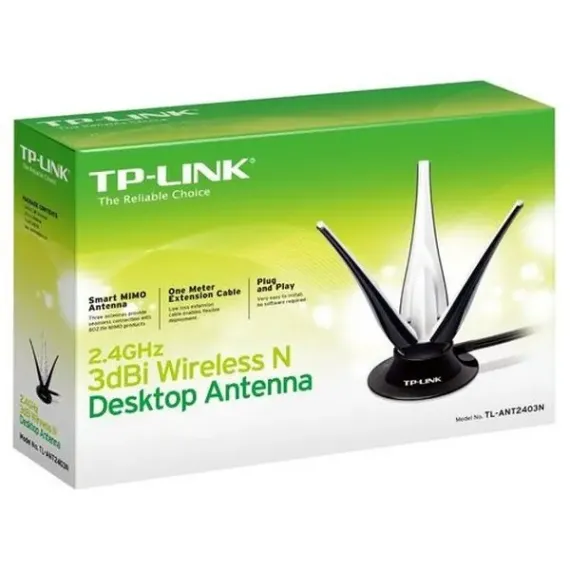 WIRELESS ANTENNA TP-LINK "TL-ANT2403N",3DBI,LOTUS STYLE,1M CABLE,RP-SMA CONNECTOR,SUPPORT 11N 3T3R
