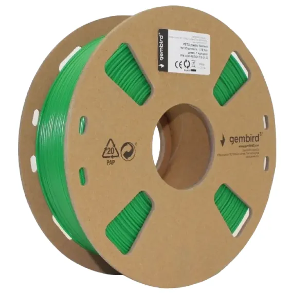 НИТЬ ДЛЯ 3D-ПРИНТЕРА GEMBIRD 3DP-PETG1.75-01-G, PETG, ЗЕЛЕНЫЙ, 1.75 ММ, 1 КГ