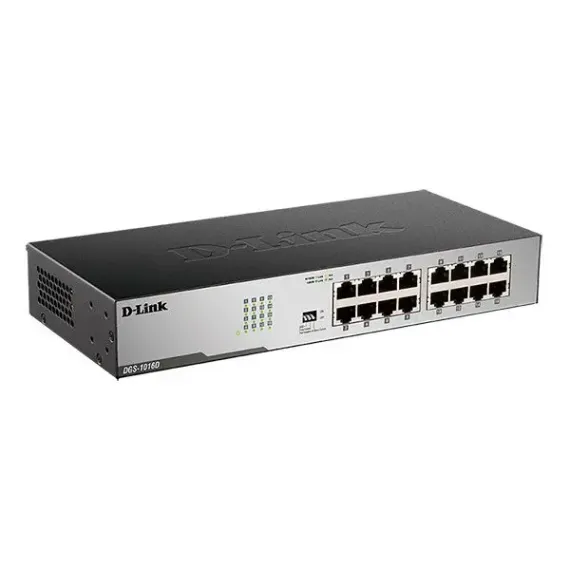 16-PORTS 10/100/1000MBPS SWITCH D-LINK "DGS-1016D/I1A",  METAL, RACKMOUNTABLE