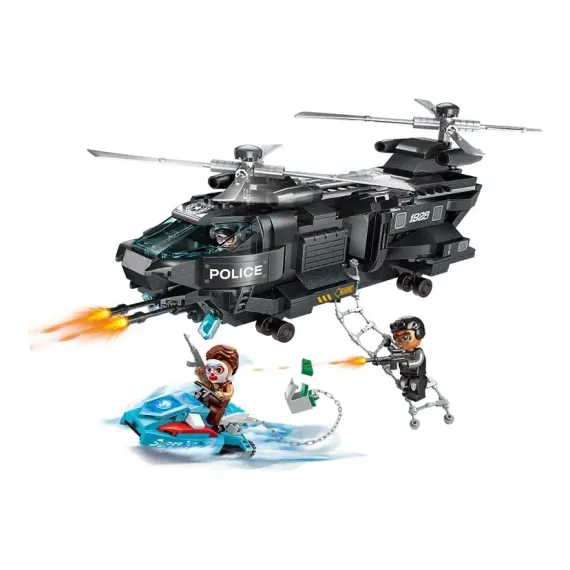 КОНСТРУКТОР QMAN BLOCK MISSION-EAGLE HELICOPTER, ЧЁРНЫЙ (1928)