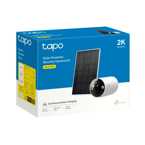 УМНАЯ КАМЕРА ВИДЕОНАБЛЮДЕНИЯ + СОЛНЕЧНАЯ ПАНЕЛЬTP-LINK TAPO C410 KIT, БЕЛЫЙ