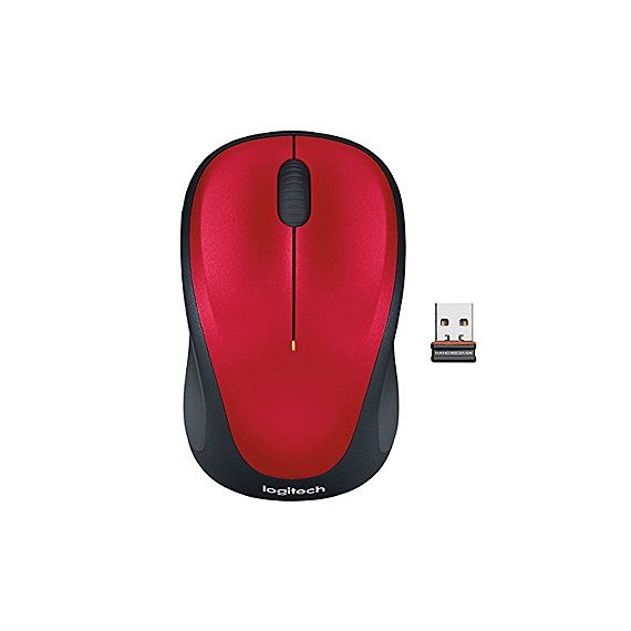 LOGITECH WIRELESS MOUSE M235 RED, OPTICAL MOUSE, NANO RECEIVER,