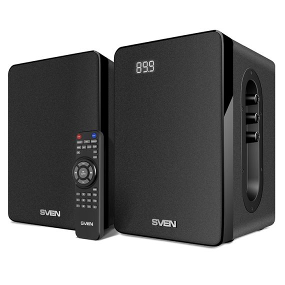SVEN SPS-710 BLACK,  2.0 / 2X20W RMS, BLUETOOTH, FM, USB/SD, DISPLAY, RC CONTROL PANEL ON THE ACTIVE SPEAKER SIDE PANEL,  HEADPHONE JACK,