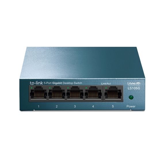 КОММУТАТОР TP-LINK LS105G / 5 PORT / GIGABIT / RJ45 / STEEL CASE, LITEWAVE, GREEN TECHNOLOGY