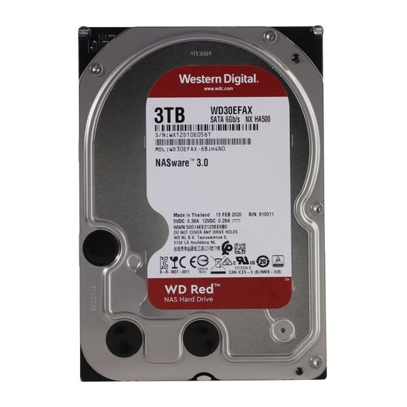 3.5" HDD 3.0TB  WESTERN DIGITAL WD30EFAX CAVIAR(R) RED(TM) NAS, SMR DRIVE, INTELLIPOWER, 5400RPM, 256MB, SATAIII