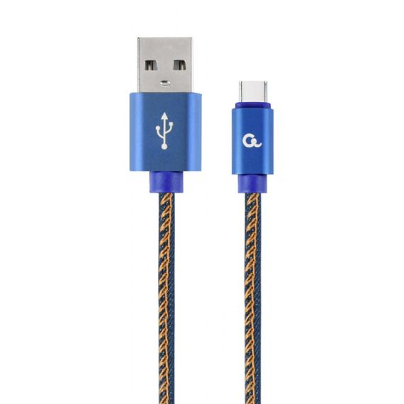 CABLE USB2.0/TYPE-C PREMIUM JEANS - 2M - CABLEXPERT CC-USB2J-AMCM-2M-BL,
