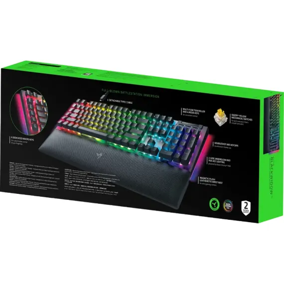 КЛАВИАТУРА RAZER BLACKWIDOW V4, ПРОВОДНОЕ, ЧЁРНЫЙ