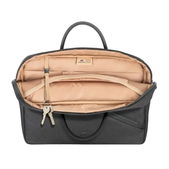 СУМКА ДЛЯ НОУТБУКА RIVACASE 8124, 15", ECO-FRIENDLY RPET ПОЛИЭСТЕР, ЧЁРНЫЙ